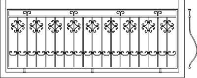 Металлическое ограждение балкона из ковки