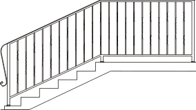 Простые перила из кованого проката