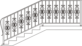Сложный орнамент перил
