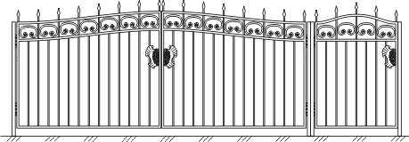Кованые ворота с калиткой 5002
