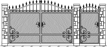 Глухие кованые ворота 5023